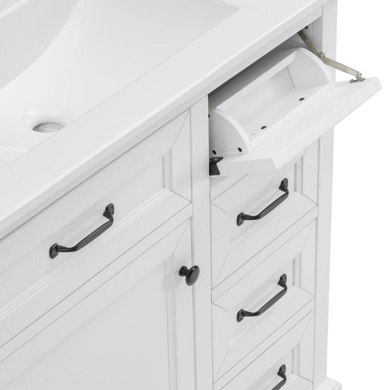 Bathroom Vanity with Top Sink Freestanding Vanity Set with Mirror