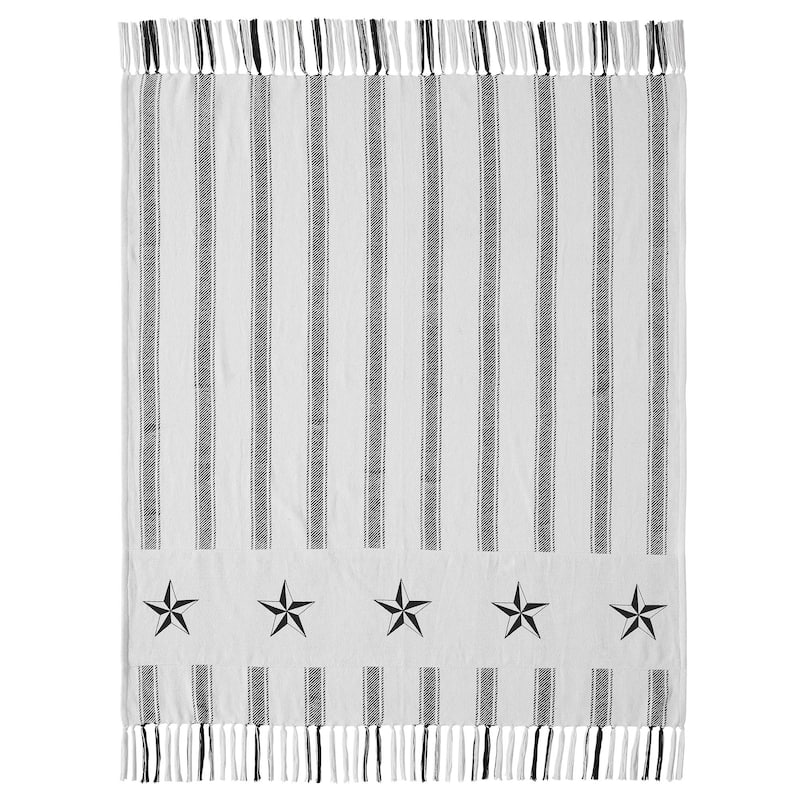 Sawyer Mill Black Ticking Stripe Woven Throw 50x60