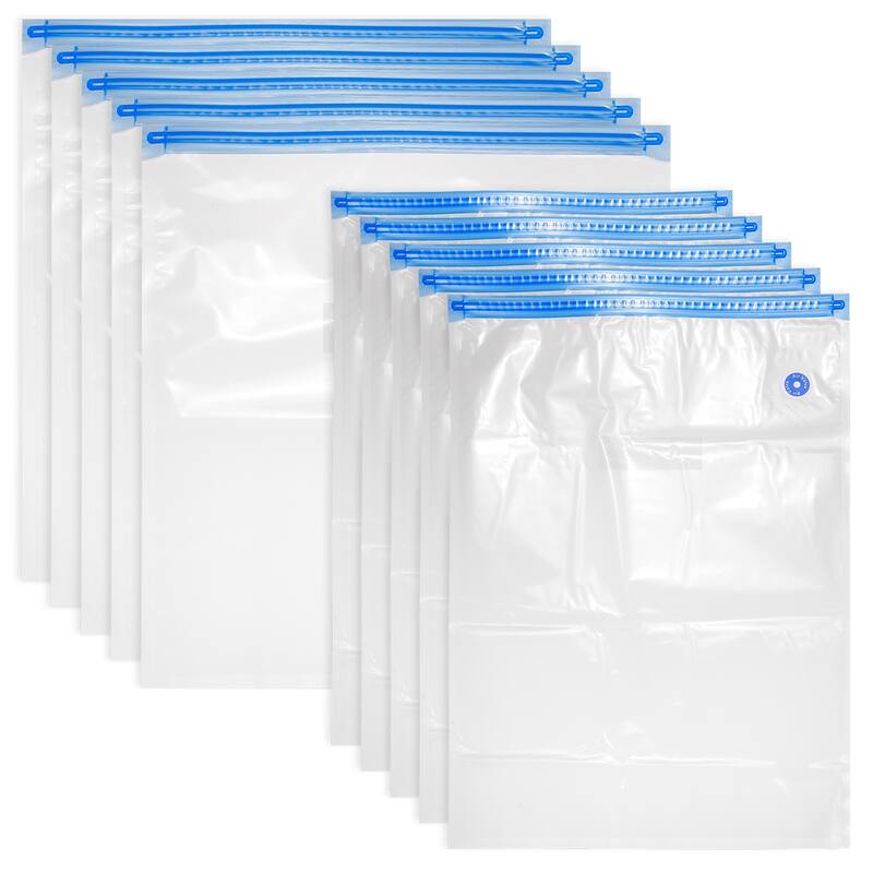 10pcs Sous Vide Bags Reusable Vacuum Food Sealer Bag 34cm x 26cm,34cm x 30cm - White