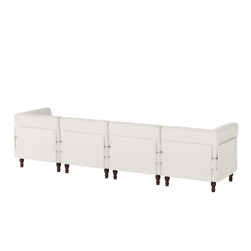 Oversized Modular Sectional Corduroy Fabric Tufted Sofa