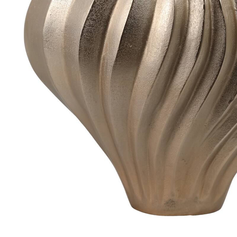Aluminum Vase Twisted Sculptural Handcrafted Curved Contoured Shape