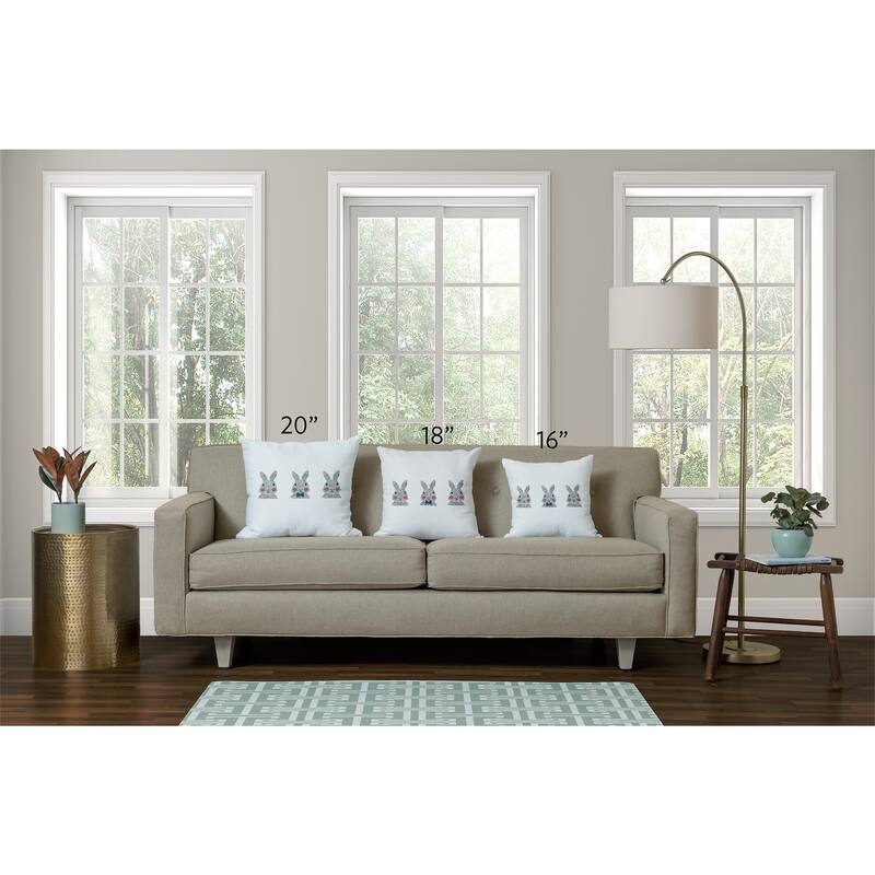 Bunny Triplets Easter Decorative Throw Pillow