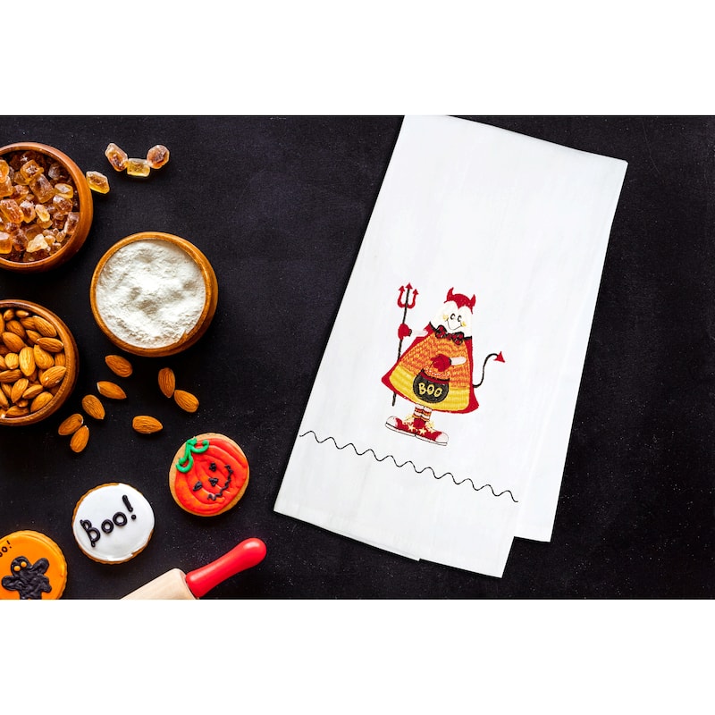 Candy Corn Devil Halloween Guest Towel