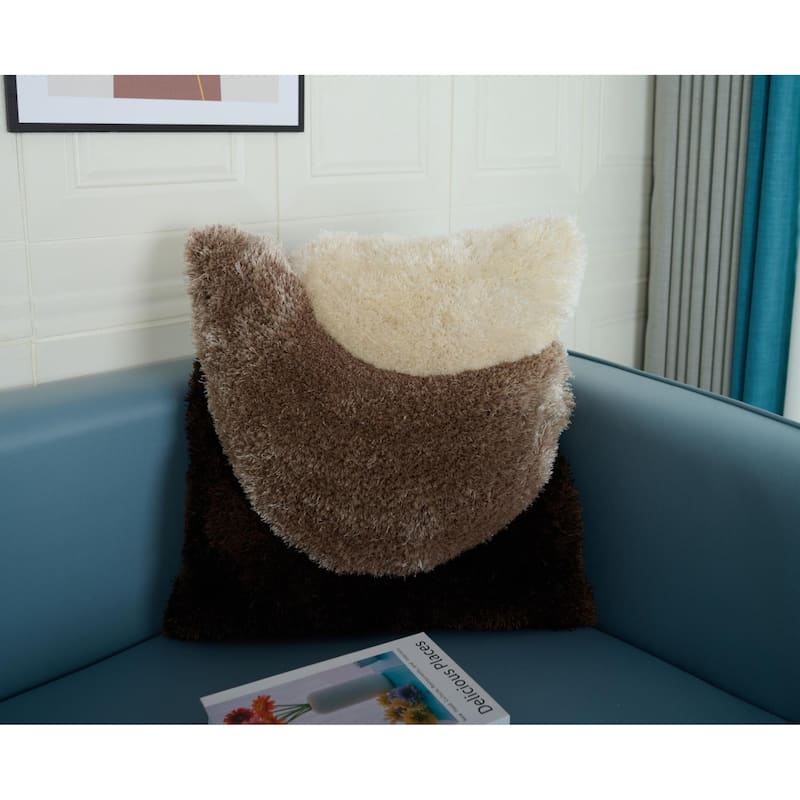 Mateos Shag Collection Abstract Shag Pillow, 20 x 20