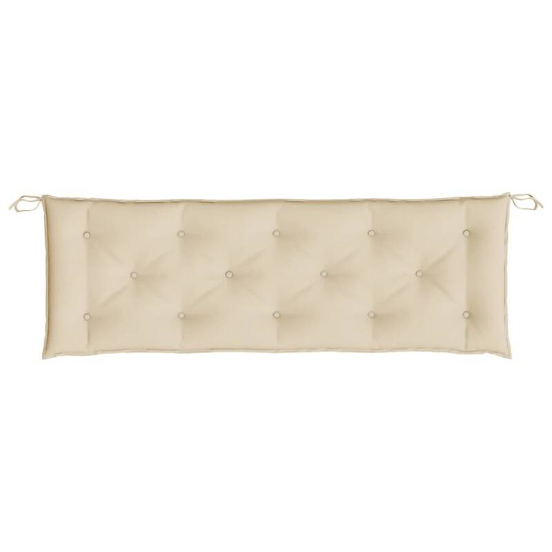 Claire Cushion for Bench with Tie Ropes, Beige Tufted Oxford Fabric