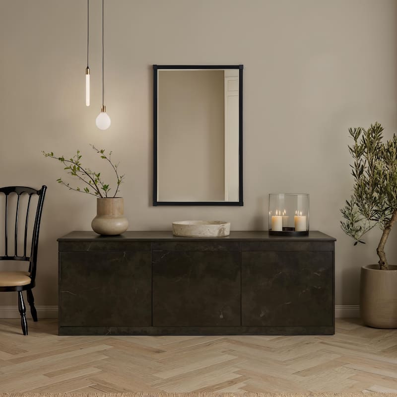 Renwil Kauri 35" H x 22" W Wall Mirror, Black