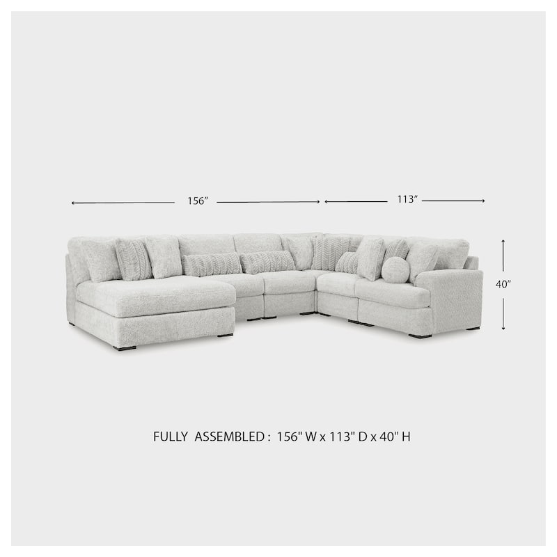 Signature Design by Ashley Snodoodle Gray 6-Piece Sectional with Chaise - 156" W x 113" D x 40" H