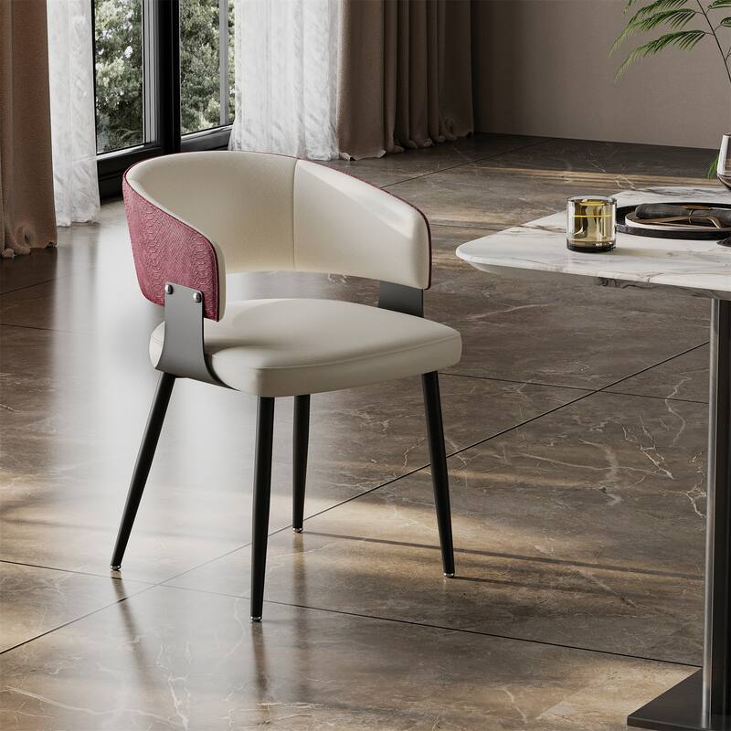 Dining Chairs Set Microfiber Leather Kitchen Dining Chairs Upholstered Padded Wide Seat