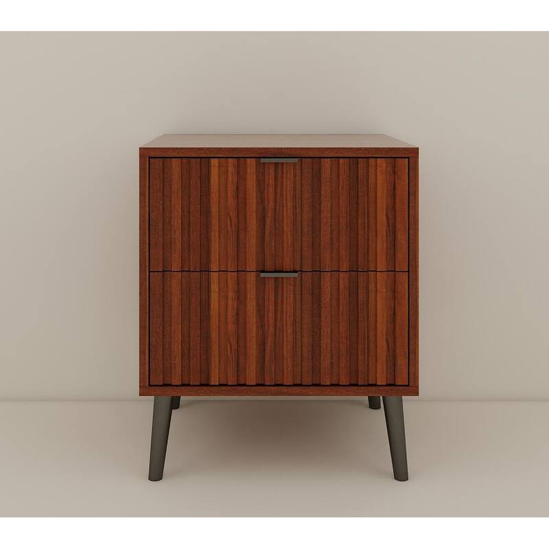 High-Quality Engineered Wooden Nightstand With 2 Drawers
