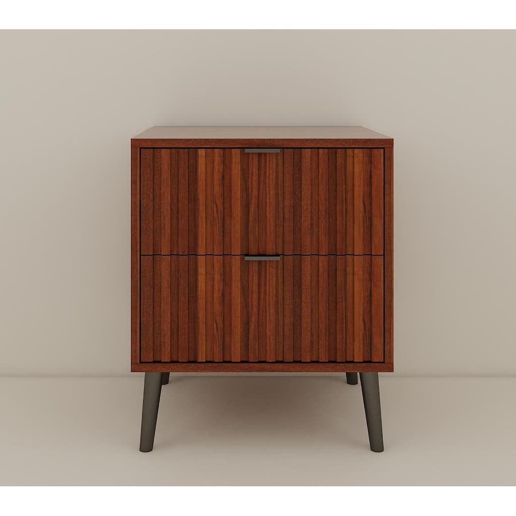 Nightstand Storage Cabinet with Wood Legs, Coffee Table File Cabinet Bedside Cabinet Corner Table Dressing Cabinet
