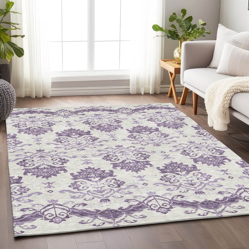 Premium Washable Super Soft Global Chic Mayfield Rug - Purple - 8' x 10'