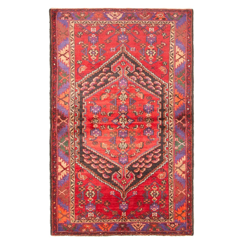 ECARPETGALLERY Hand-knotted Andelz Red Wool Rug - 4'3 x 6'10