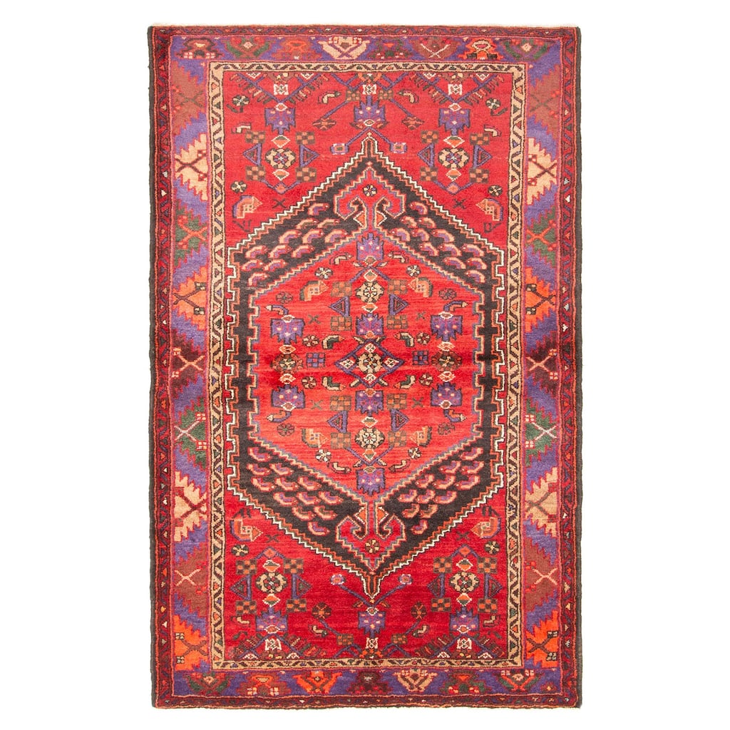 ECARPETGALLERY Hand-knotted Andelz Red Wool Rug - 4'3 x 6'10