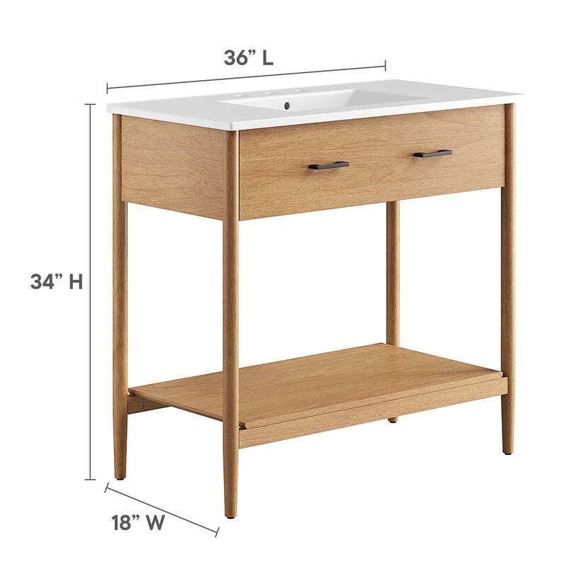 Zaire 18"/24"/30"/36"/48" Bathroom Vanity with White Sink Top