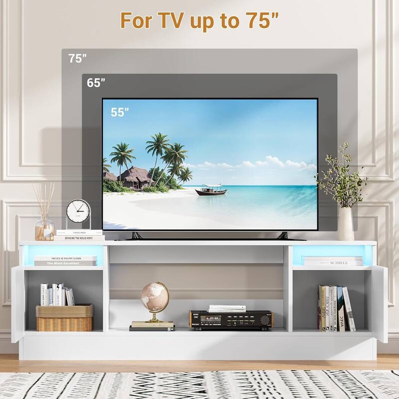 70" TV Stand, with Storage Cabinet, up to 75"