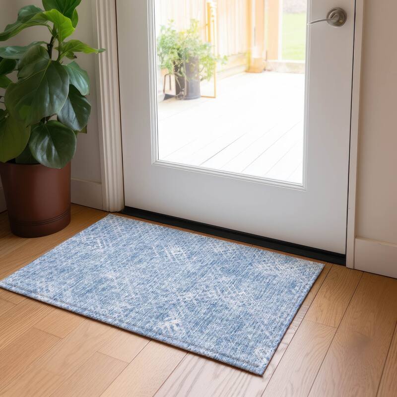 Machine Washable Indoor/ Outdoor Chantille Vintage Trellis Rug