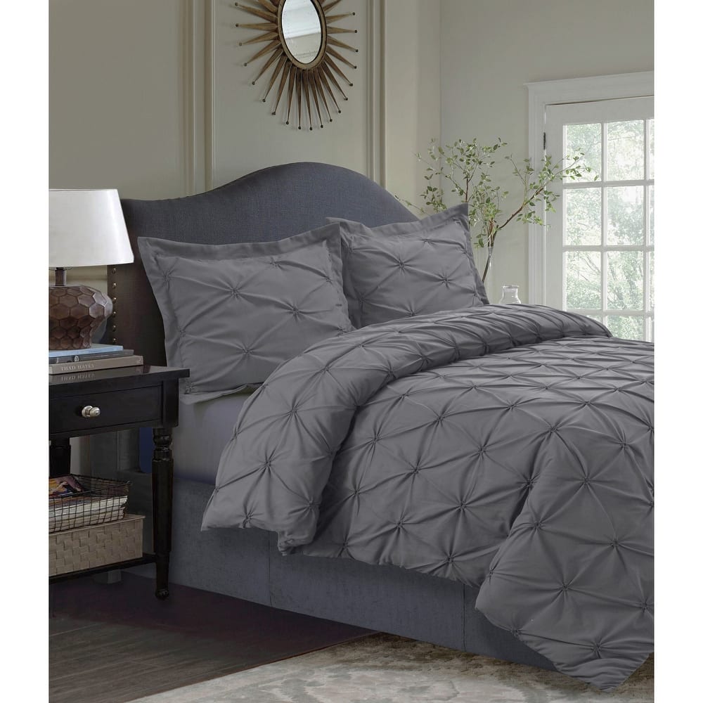 Sydney Oversized 3-piece Pintuck Duvet Cover Set