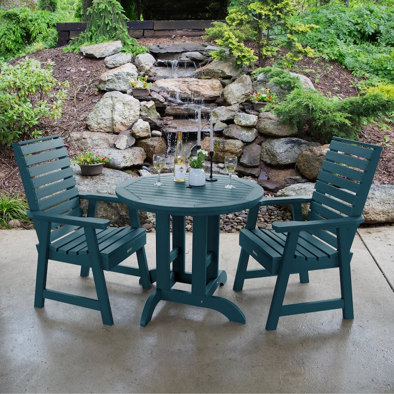 Weatherly 3-piece Outdoor Dining Set - 36" Round Table, Dining-height