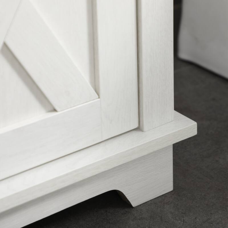 Farmhouse Under Sink Bathroom Cabinet,Pedestal Vanity Storage Cabinet with Double Doors and Storage Shelves,Bathroom Organizer