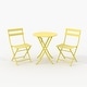 preview thumbnail 4 of 7, 3-Piece Folding Bistro Set, Foldable Patio Furniture Set with Premium Frame, Outdoor Bistro Table and Chairs Set of 2