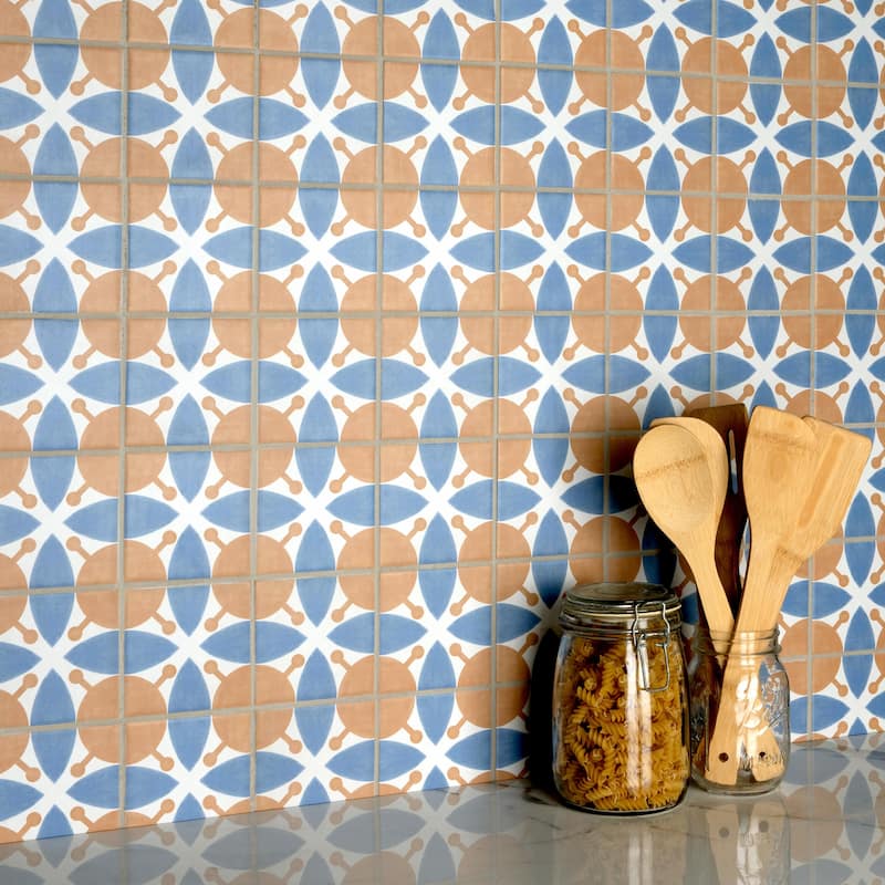 Merola Tile Revival Mini Leaf 3-7/8" x 3-7/8" Ceramic Floor and Wall Tile