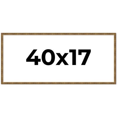 40x17 Frame Black Real Wood Picture Frame Kingsley Gold Distressed Photo Frame with UV Acrylic Foam Board Backing &