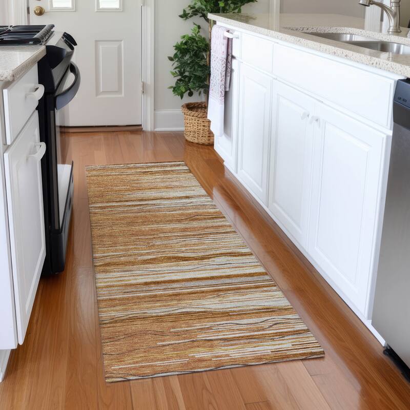 Premium Washable Super Soft Solid Landscape Mayfield Rug - Paprika - 2'3" x 7'6"