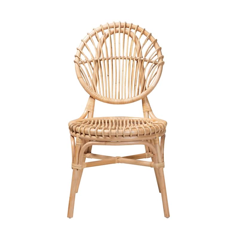 Iris Modern Bohemian Natural Brown Rattan Dining Chair