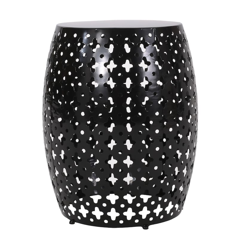 Roomfitters Outdoor Metal End Table - Large, Weather-Resistant Accent Side Table for Patio, Garden, or Balcony, Black