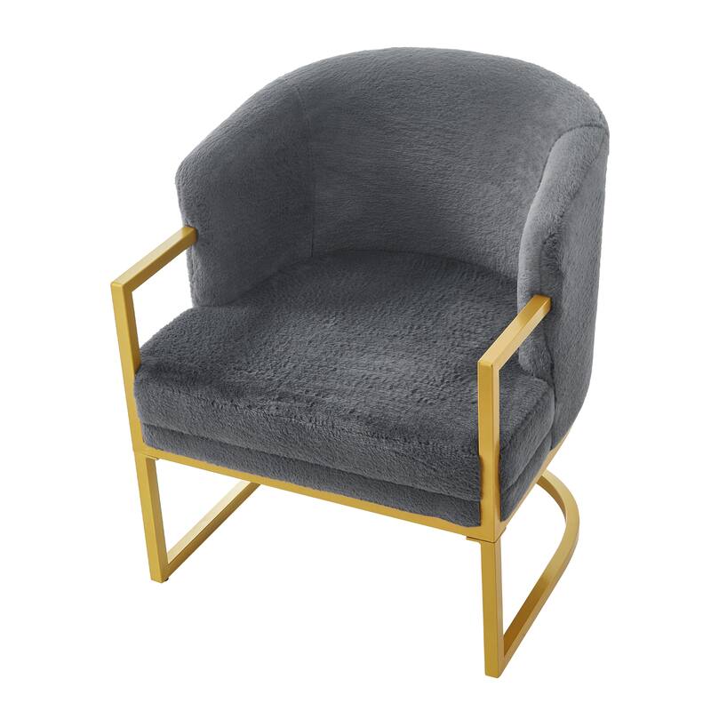 Christopher Knight Home - Modern Upholstered Accent Chair with Gold Metal Frame