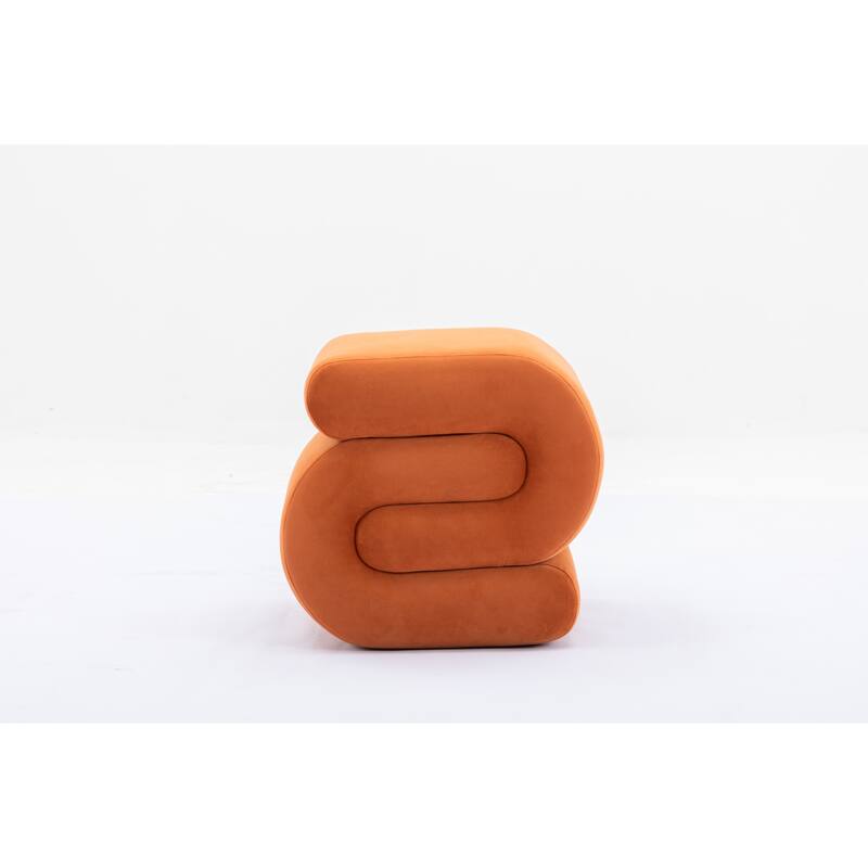 Sshape Velvet Fabric Ottoman Makeup Stool Footstool,