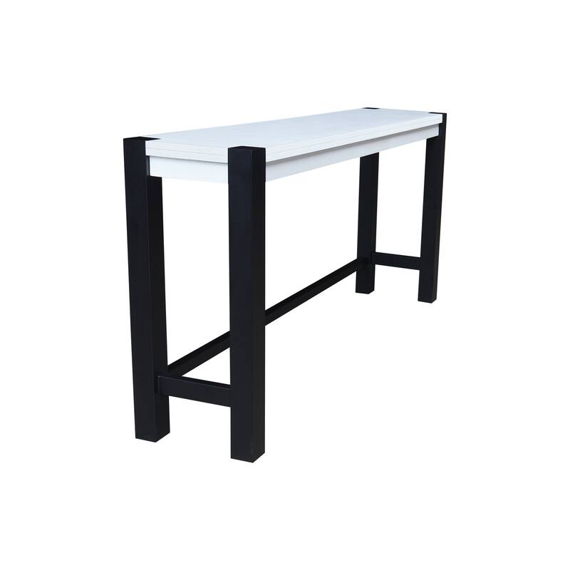 Solid Wood Tall Accent Table with Iron Legs