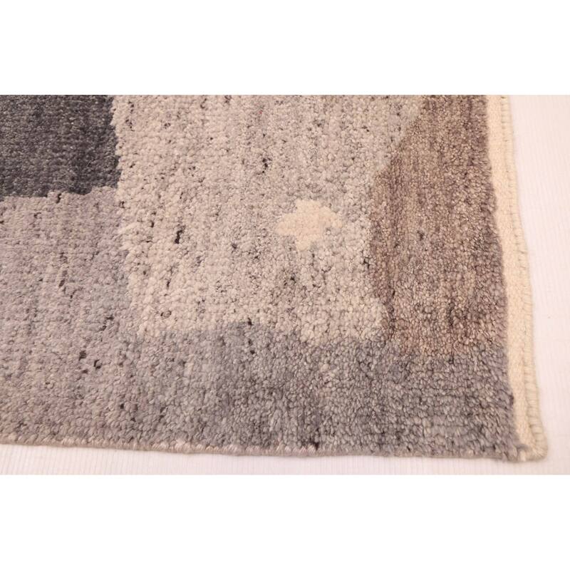 ECARPETGALLERY Hand-knotted Tangier Light Grey Wool Rug - 5'1 x 7'11