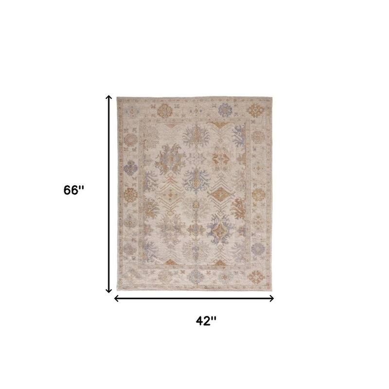 Vafa Floral Stain Resistant Durable Area Rug By HomeRoots - 4' X 6'