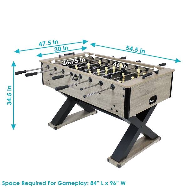 Sunnydaze Delano Indoor Foosball Table with Gray Wood Look 54.5Inch