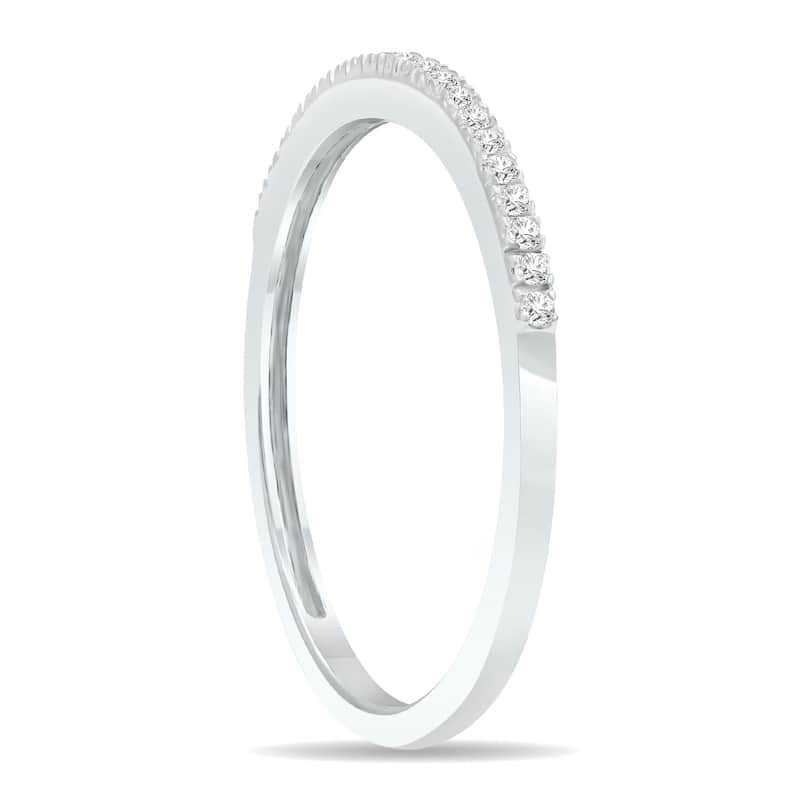 Women's 1/10 Carat TW Thin Diamond Wedding Band in 10K White Gold