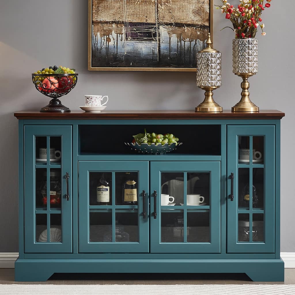 Buffet Sideboard with 4 Doors and Adjustable Shelves