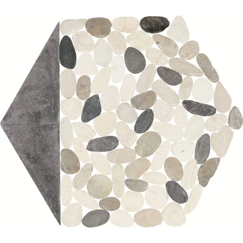 Daltile Pebble Oasis Natural Stone Tri-Hex Pebble Mosaic 11" x 10" (17 PC per Carton) (10.89 SQFT per Carton)