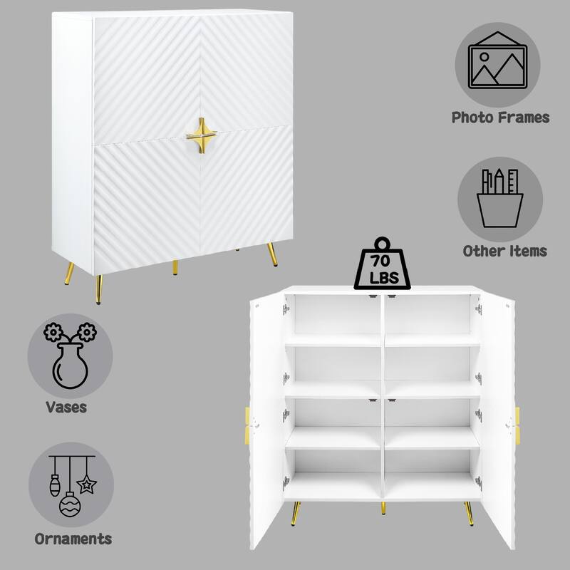 Gaines White High Gloss Finish Accent Cabinet