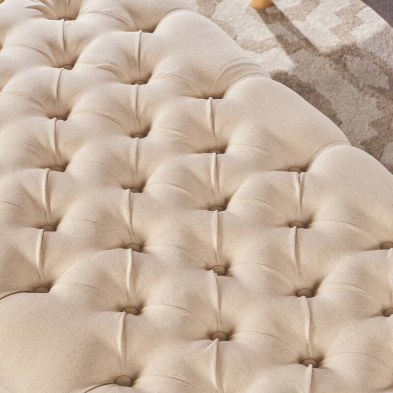 Button-tufted Storage Ottoman Bench