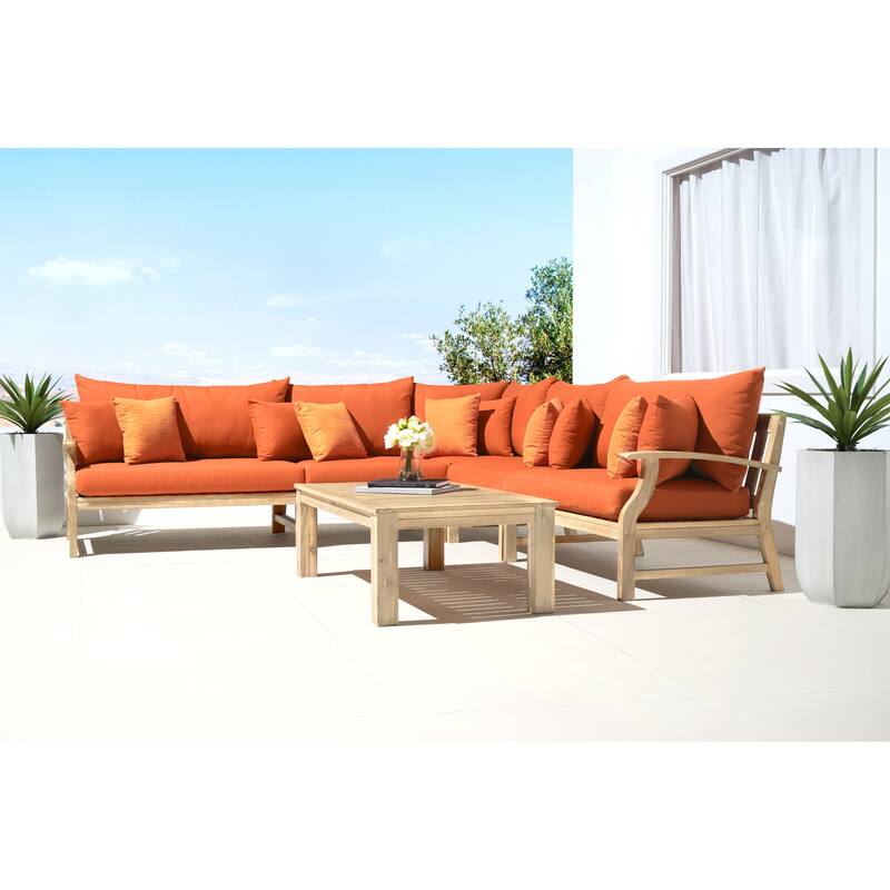 Kooper 6 Piece Sunbrella Outdoor Patio Sectional with Table