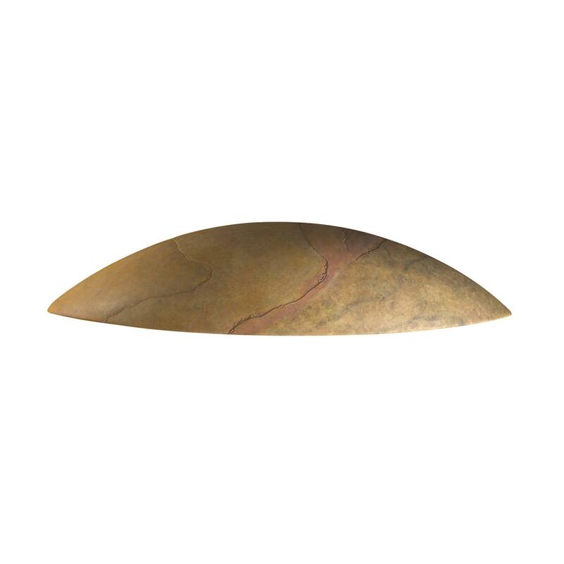 Justice Design Group Ambiance Outdoor Large Ceramic Sliver Downlight Wall Sconce - Incandescent - Harvest Yellow Slate