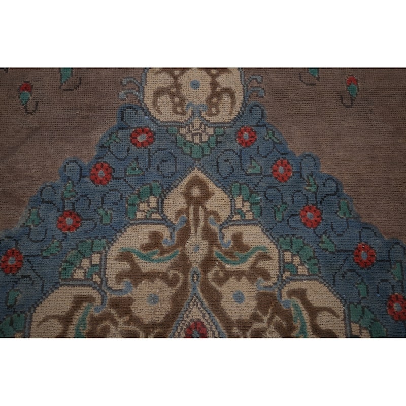 Over Dyed Distressed Tabriz Persian Vintage Rug Handmade Wool Carpet - 8'1" x 11'4"