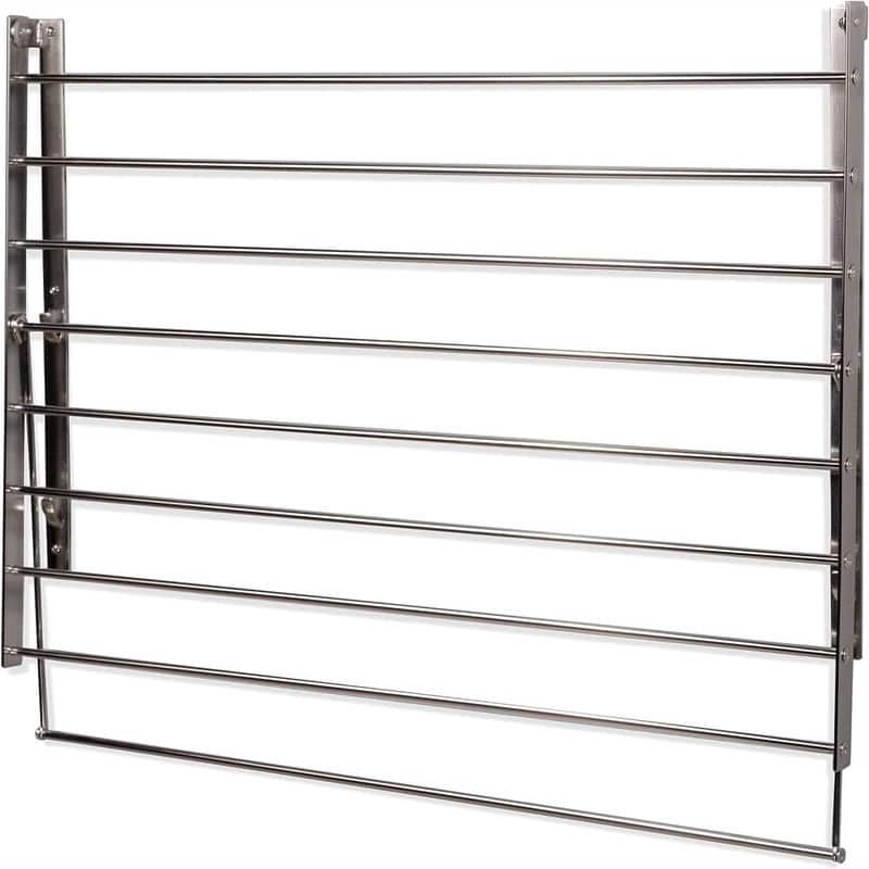 Wall Mount Clothes Drying Rack & Laundry Room Organizer - 18.75"D x 30"W x 22.25"H