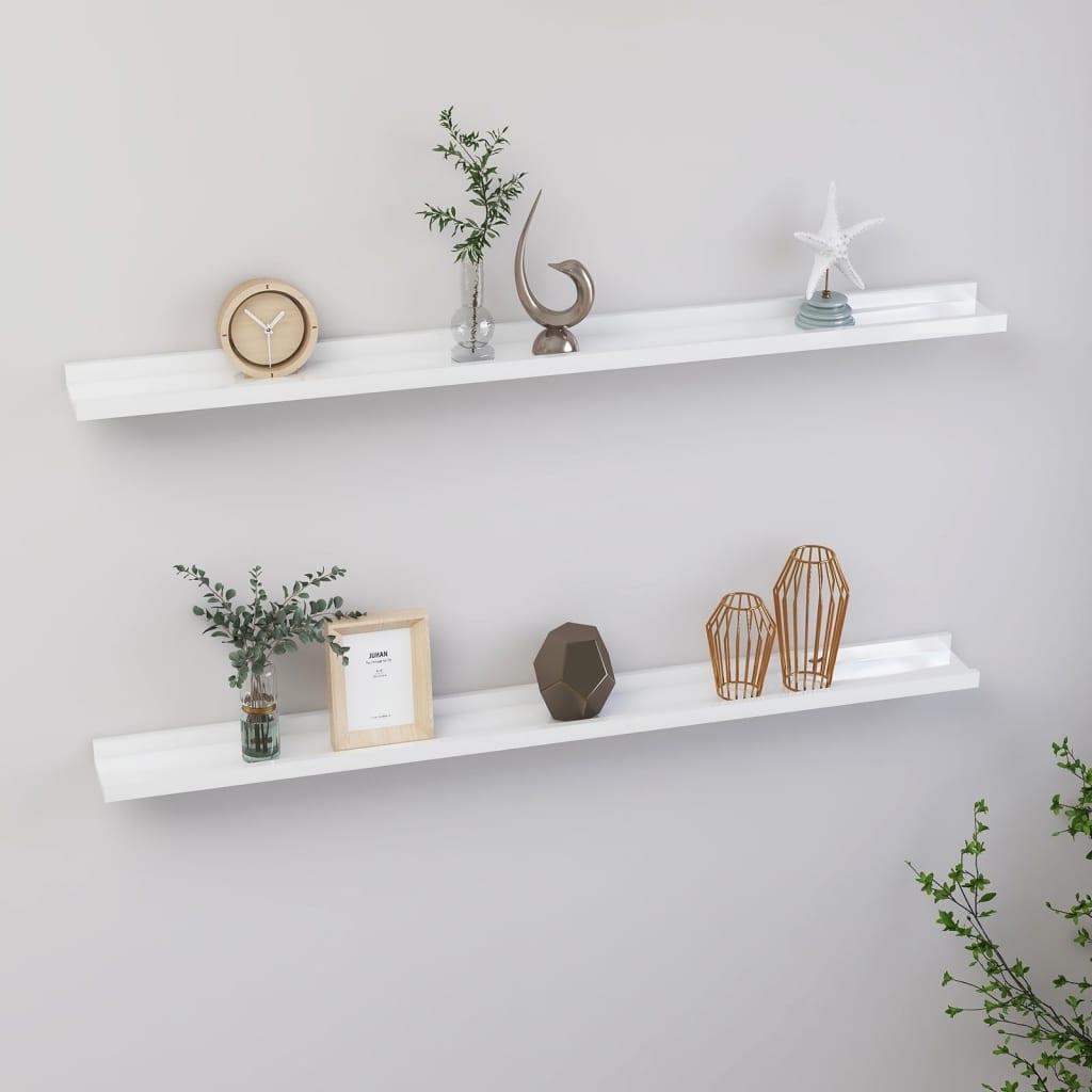vidaXL Wall Shelves pcs High Gloss White 39.4