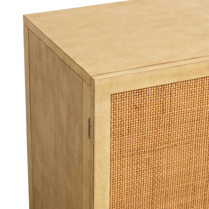 Kate and Laurel Ori Rattan Accent Floor Cabinet - 30x15x31
