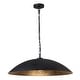 preview thumbnail 8 of 34, 1-Light Black Gold Oversized Metal Dome Pendant Light - 27in