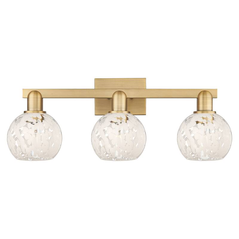 Innovations Lighting Endless Possibilities Arcadia - White Mouchette - 3 Light 25" Bath Vanity Light - Brushed Brass