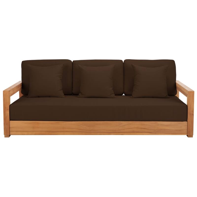 SAFAVIEH Couture Montford Brazilian Teak 3-Seat Bench - 77"W x 36"D x 27"H