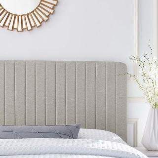 Befurtori King Headboard Only, Upholstered Headboard King Size For Adjustable Bed Linen Tufted Wall Mounted Head Board With Solid Wood Legs, Ivory